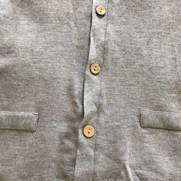 Gray Cardigan with wood buttons - Women - Medium - Picture 2 of 4